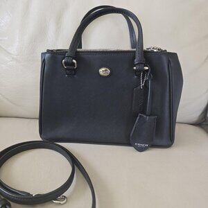 Coach Mini Peyton Leather Mini Carryall Satchel/Crossbody | Black